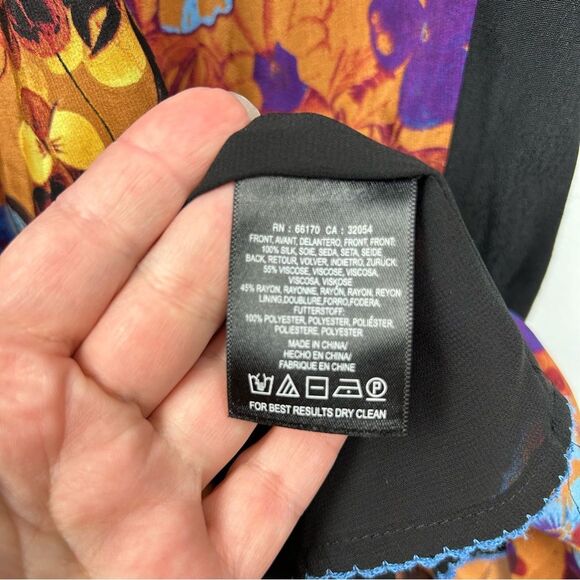 Anthropologie Maeve Floral Silk Panel Tunic Shift  Dress Lined Sz XS - Picture 4 of 16